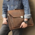 thumbnail image 4 of Formal Business Bag Genuine Leather Briefcase Bag For 15 Inch Notebook Pc Computer Bag Cowhide Messenger Bags For Male, 4 of 5