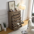 thumbnail image 2 of Leumius Modern 6 Drawer Dresser for Bedroom,Tall Chest of Drawers Closet Organizers & Storage Clothes for Living Room,Hallway,Gray Wash, 2 of 7