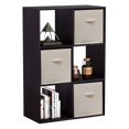 Homestar 6 Cube Bookcase with Fabric Bins