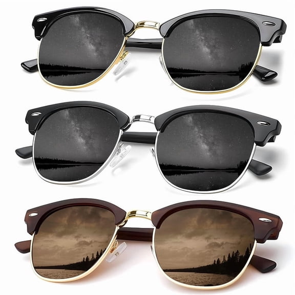 KALIYADI Polarized Sunglasses Trendy Stylish Half-frame Sun Glasses for Men Women Driving Sun glasses UV Blocking