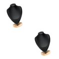 thumbnail image 2 of kurtrusly Necklace Display Bust Smooth Stable for store Showroom Retail Dresser Black M 2Set, 2 of 6