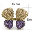 thumbnail image 2 of IP Gold(Ion Plating) Stainless Steel Ring with AAA Grade CZ in Multi Color for Women Multi Color Stone Color Style TK1639 Size 6, 2 of 4