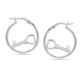 thumbnail image 6 of LeCalla 925 Sterling Silver Jewelry Light-Weight Inspirational Heart Key Love Hoop Earrings for Women and Teen 20MM, 6 of 8