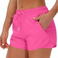 thumbnail image 2 of Women's Running Shorts with Liner 3 Zipper Pockets Elastic Workout Athletic Gym Yoga Shorts, 2XL, 2 of 5