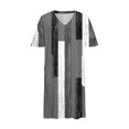 thumbnail image 2 of Vestido Corto de Verano Moda Grande Impresión de Manga Corta Cuello en V Bolsillo Mini Vestido para Casual Y Diario, 2 of 4