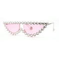 thumbnail image 2 of Large Rhinestone Show Sign Expose Lens Cat Eye Sunglasses Silver Pink, 2 of 4