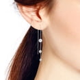 thumbnail image 3 of AeraVida Sparkling Graduated Tiers Cubic Zirconia Sterling Silver Slide-Through Dangle Earrings, 3 of 6