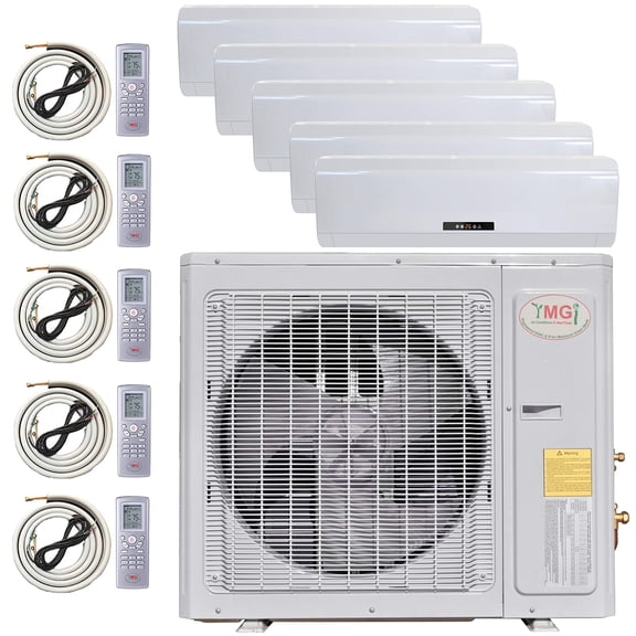 5 Zone Multi Zone Mini Split Ductless Air Conditioner Five Zone 9000 9000 9000 9000 9000 BTU 21 Seer