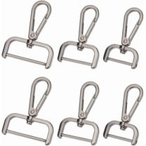 6pcs Detachable Snap Hook Swivel Clasp 3 Sizes Metal Swivel Snaps Hooks with D Rings 1/1.2/1.5 Inch Lanyards Trigger Snap Hooks Push Clip Lobster Claw Clasp for DIY Bags Crafts Gunmetal Gunmetal