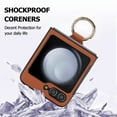 thumbnail image 4 of Allytechgroup Galaxy Flip 6 Case with Ring Holder Stand, Premium PU Leather Stylish Shockproof Anti-Scratch Portable Phone Case Cover for Samsung Galaxy Z Flip 6, Brown, 4 of 8