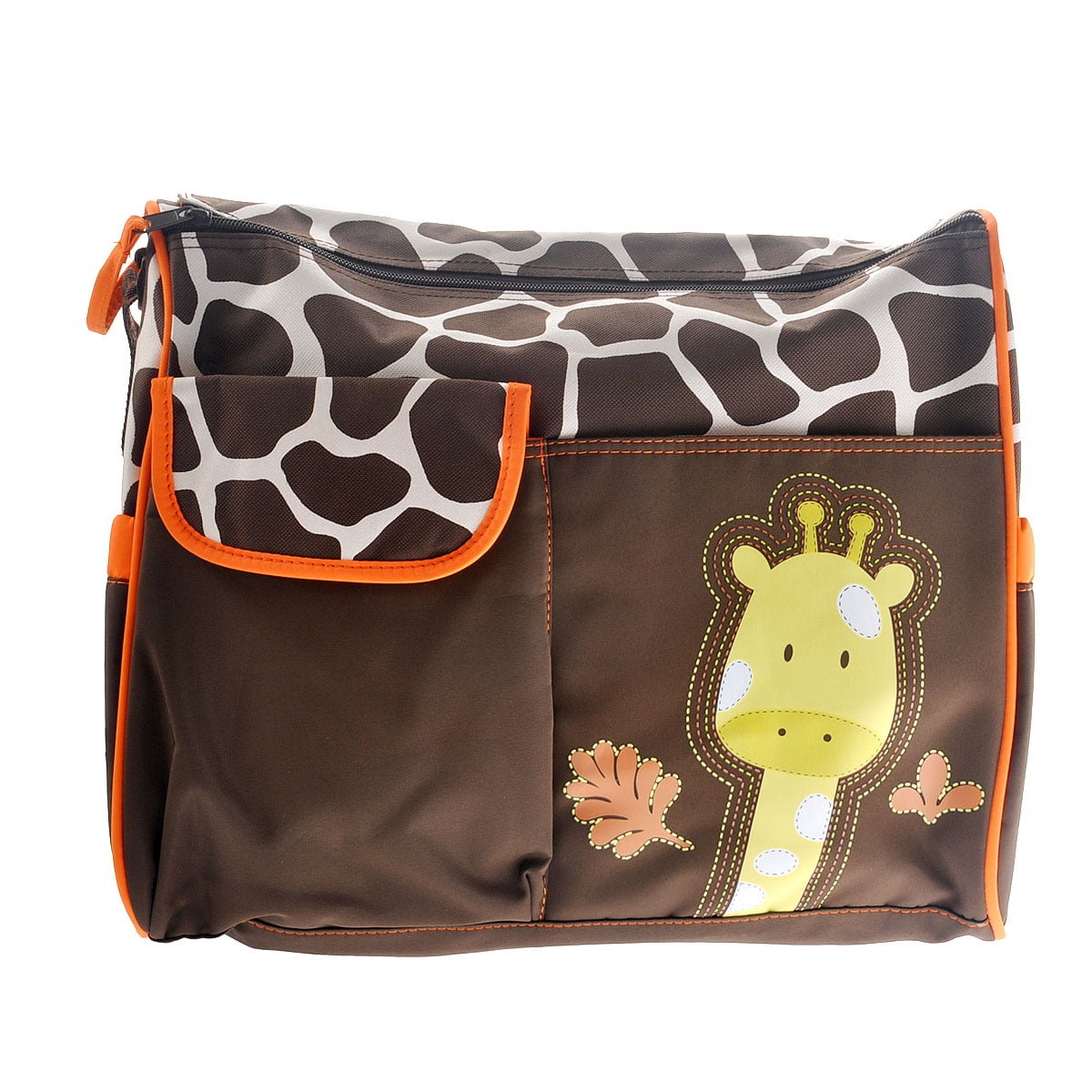 Baby Nappy Waterproof Changing Messenger Bag Orange Giraffe Design 