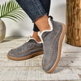 thumbnail image 4 of NexTorq Women's Winter Cotton Shoes Fleece Lined Warm Slip-On Boots Moc Toe Soft Sole Lightweight Cozy Cold Weather Footwear for Walking and Everyday Wear Dark Gray US-9 (EU-43), 4 of 7