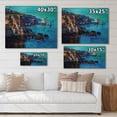 thumbnail image 4 of Designart 'The Ocean By Cliffs In The Evening Glow' Nautical & Coastal Print on Natural Pine Wood, 4 of 5