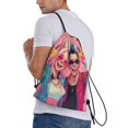 thumbnail image 3 of Drawstring Backpack - Hip Hop People No.111 Splash Proof Small Drawstring Gym Bag for Women Men, Cinch Sports String Bag Backpack for Travel Swimming Beach, 3 of 8