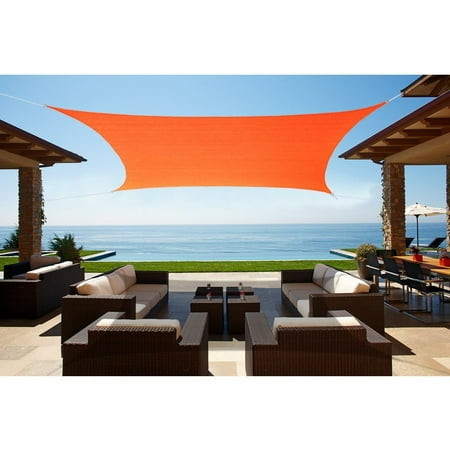 Alion Home Square Tangerine Orange Waterproof Woven Sun Shade Sail Alion Home Square Tangerine Orange Waterproof Woven Sun Shade Sail For Patio Pool Deck Porch Garden In Vibrant Colors 12 X