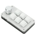 thumbnail image 4 of One Handed Mechanical Keyboard Multifunction 6 Key Mini Gaming Keypad Shortcut Programmable Keyboard with Knob Black White, 4 of 14