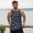 thumbnail image 6 of Gukieu Function Source Code Print Men's Quick Dry Fitness Vest, Round Neck Sleeveless Fitness Bodybuilding Top-Medium, 6 of 7
