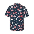 thumbnail image 3 of Daiia Cherry Blossoms Hawaiian Shirt for Men Gentle Cotton Regular Short Sleeve Casual-Small, 3 of 9