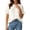 White, variant on Women's Round Neck Short Sleeve Knitted Sweater Ruffled Hem Pullover with Openwork Pattern for Summer