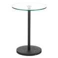thumbnail image 6 of mDesign Metal/Glass Round Accent Side/End Drink Table, Clear/Black Marble Print, 6 of 6