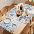 thumbnail image 5 of Sea Turtle Placemats Set&nbsp;of&nbsp;8 Seagrass Coral Starfish Jellyfish Ocean Retro Heat Insulation Washable Place Mats, Rustic Non-Slip Table Mats for Dining Table Party Kitchen Decor,13x19 Inch, 5 of 9