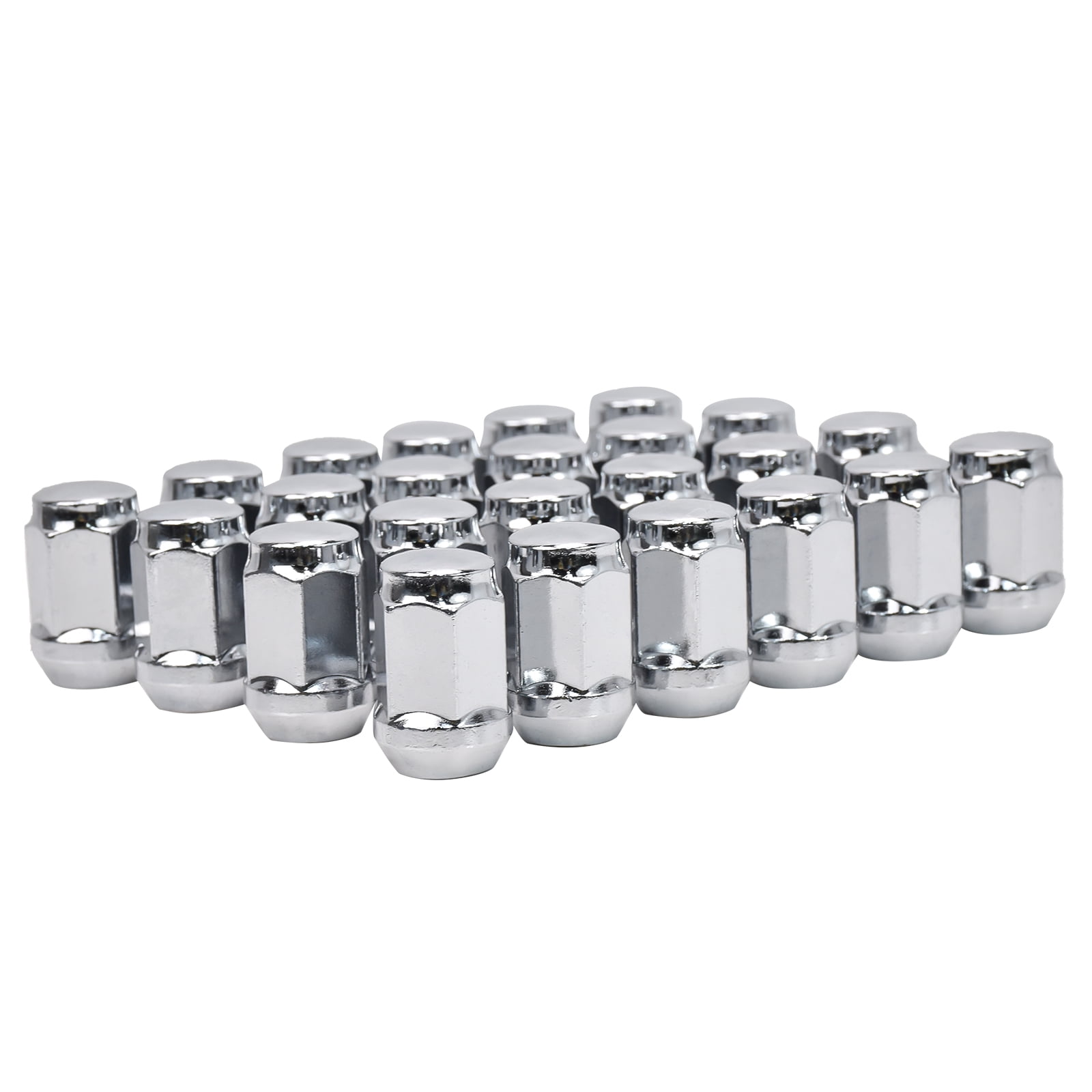 Max Motosports (24PCS) 7/16-20 Chrome Bulge Acorn Lug Nuts for Chevy GMC Blazer K10 K5 V1500 7/16