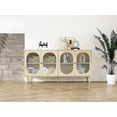 thumbnail image 4 of Llinc Store 4-Door Cabinet, Horizontal Sideboard Accent Cabinet, Storage Cabinet for Living Room, Hallway Entryway Kitchen, Natural Wood, 4 of 9