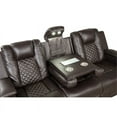 thumbnail image 6 of Benz LED & Power Reclining Sofa Made With Faux Leather in Brown, 6 of 13