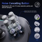 QUCOPRE Bluetooth Controller, Wireless Gaming Controller for PC/Android/iOS/Switch/Switch 2/Steam with Noise-Canceling Buttons,Dual-Stage Triggers,8 Way D-pad,4 Vibration Motors