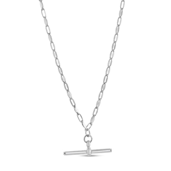 Jewelstop Sterling Silver Polished Finish 2" Extender, Rhodium Plated Toggle Link Chain with Lobster Clasp - 8"