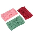 thumbnail image 2 of Juego de 3 diademas de nailon para recién nacidos, suaves y bonitas, con lazo decorativo (burdeos, verde y rosa), 2 of 12