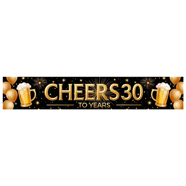 30th Birthday Celebration Banner Backdrop Party Decorations for Cheers to 30 Years Milestone Event Decor Photography Background Supplies Festive Props