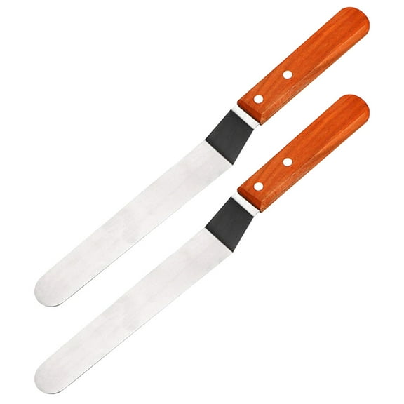 2Pcs Multi Color Icing Spatula Stainless Steel Baking Tool for Home Cooks 10.41X1.18X1.18in