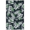 thumbnail image 2 of SAFAVIEH Malibu Keiran Leaves Polyester Area Rug, Black/Green, 6' x 9', 2 of 12