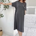 thumbnail image 5 of Cavosen Long Nightgowns for Women Lightweight Loose Nightgown Pocketed V Neck Sleep Dress Solid Soft Sleepwear, 5 of 8