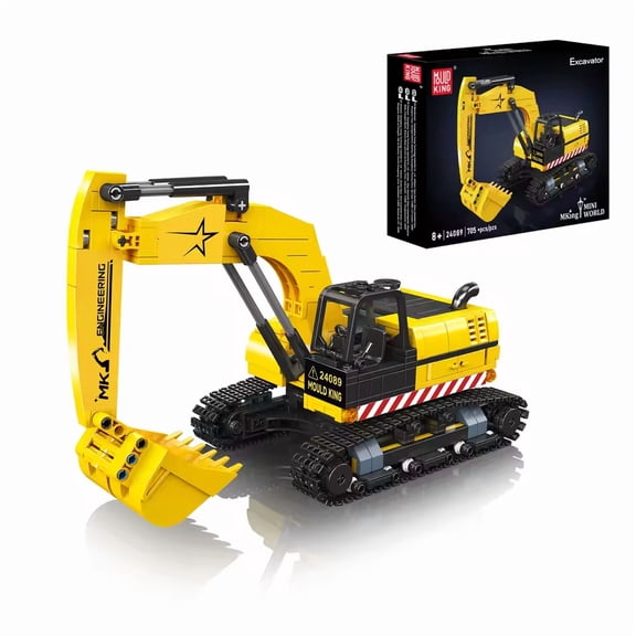 GZBricker Excavator Building Set Compatible with Lego Vehicle Digger Truck Model Engineering Ornaments for Adults Boys Home Decor