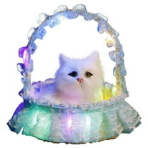 Room Decoration for Women Girls, Realistic White Cat Bedroom Decoration, Light Up and Sound, Cat Love Gifts for Women Wife Mom Teen Girls, Valentine's Day Christmas Birthday Gifts