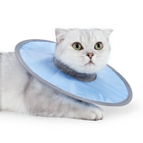 Harikaji Cat Recovery Collar, Cat Cones After Surgery, Adjustable Cat E Collar, Surgery Recovery Collars for Kitten and Cats Blue L Neck Girth 10"- 13.8"