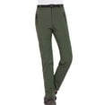 thumbnail image 2 of PMVFHDE Women's Outdoor Thermal Pants Solid Color Slim Fit Thick Windproof Warm Lined Ski Hiking Long Pants Plus Size Army Green,M, 2 of 9