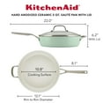 thumbnail image 6 of KitchenAid Hard Anodized 5 Quart Ceramic Nonstick Sauté Pan with Lid, Oven Safe to 500°F, Pistachio, 6 of 10