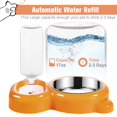 thumbnail image 2 of Set de cuencos para comida y agua para mascotas con dispensador de agua, color naranja, 2 of 8