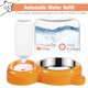 thumbnail image 2 of Set de cuencos para comida y agua para mascotas con dispensador de agua, color naranja, 2 of 8