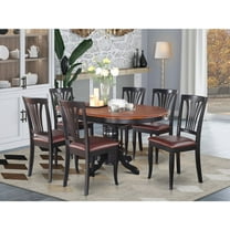 7 Pc Dining room set-Oval Table with Leaf and 6 Dining Chairs