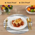 thumbnail image 4 of Gray White Round 13 Inch Placemats Set of 8, Vintage Country Abstract Gradient Mottled HeatResistant Non Slip Place Mats for Dining Table, Wipeable Braided Kitchen Table Mats for Housewarming, 4 of 9