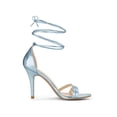 thumbnail image 3 of BLISSFUL STEP Lace Up Open Toe Stiletto Heeled Sandals for Women Sky Blue 8.5, 3 of 8