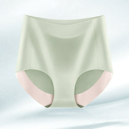 BYHONG Breathable Wicking Microfiber Briefs High Waist Ice Silk Seamless Panties for Women Panties for Women Army Green M