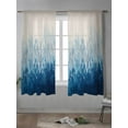 thumbnail image 4 of Blue Botanical Curtains 72 Inch Length, Sheer Curtains for Bedroom Living Room Window Spring Summer Farmhouse Retro Beige Rod Pocket Voile Drapes Kitchen Curtains Small Half Window 52"x72" 2 Panels, 4 of 7