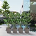thumbnail image 4 of Kozyard 2Packs Taper Planter Indoor Outdoor Plant Pots with Tray Collecting Water for Porch, Patio, Backyard Planters Modern Décor for Tall Plants Flowers GrayishBrown, 4 of 7