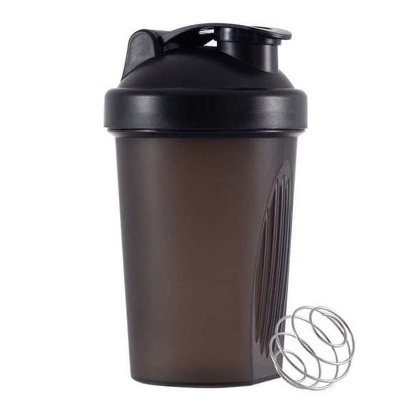 Shaker Bottle for Protein Powder w. Classic Loop Top & BPA free,Secure Screw-On Lid, Stay Open Flip Cap,BPA Free-16oz-400ML-black