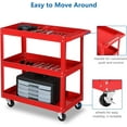 thumbnail image 3 of TUFFIOM 3 Tier Rolling Tool Cart, 330lbs Capacity Steel Service Utility Cart Storage Organizer, 3 of 8